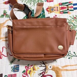 CleverMade Tan Crossbody Diaper Bag